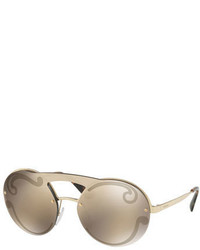 Prada Embossed Round Sunglasses