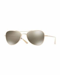 Oliver Peoples Executive Suite 53 Mirrored Aviator Sunglasses