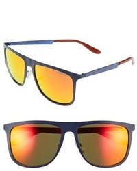 Carrera Eyewear 58mm Mirrored Retro Sunglasses Blue Matte Blue Red Mirror