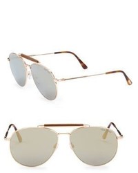 Tom Ford Eyewear Sean 60mm Mirrored Aviator Sunglasses