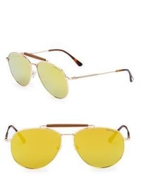 Tom Ford Eyewear Sean 60mm Mirrored Aviator Sunglasses