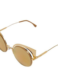 Fendi Gold Colored Metal Cat Eye Sunglasses