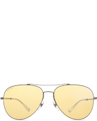 Gucci Flash Lens Aviator Sunglasses Dark Ruthenium