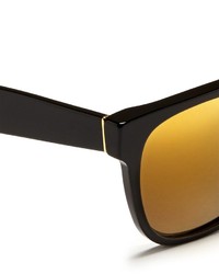 Super Flat Top Black 24k Mirror Sunglasses