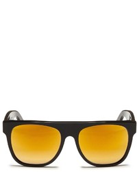 Super Flat Top Black 24k Mirror Sunglasses