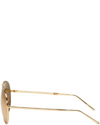Linda Farrow Luxe Gold 518 Aviator Sunglasses