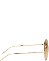 Linda Farrow Luxe Gold 518 Aviator Sunglasses