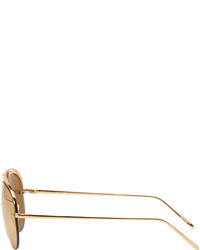 Linda Farrow Luxe Gold 543 Aviator Sunglasses
