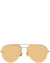 Linda Farrow Luxe Gold 543 Aviator Sunglasses