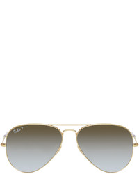 Ray-Ban Gold And Grey Aviator Sunglasses