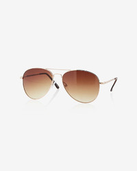 Express Gold Frame Aviator Sunglasses