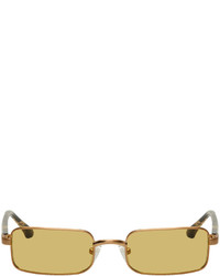Dries Van Noten Gold Linda Farrow Edition Rectangular Sunglasses