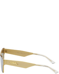 Bottega Veneta Gold Metal Mask Sunglasses