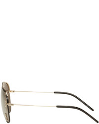 Saint Laurent Gold Monogram M11 Aviator Sunglasses