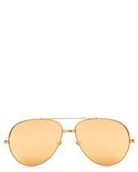 Linda Farrow Gold Plated Aviator Sunglasses