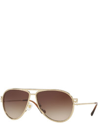 Versace Gradient Pav Aviator Sunglasses Gold