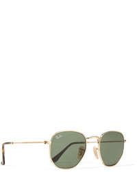 Ray-Ban Hexagonal Frame Gold Tone Sunglasses