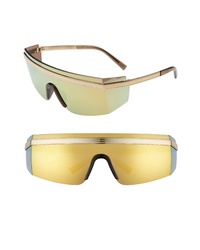 Versace Irregular 137mm Shield Sunglasses