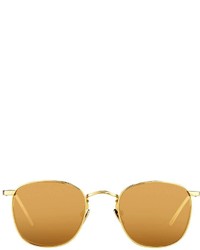 Linda Farrow Gold Plated Mirrored Sunglasses