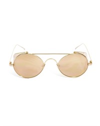 Linda Farrow Gold Plated Round Sunglasses