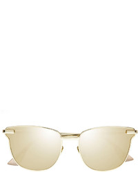 Le Specs Luxe Pharaoh Square Mirrored Sunglasses Gold
