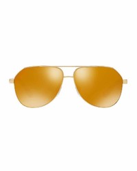 Dolce & Gabbana Metal Aviator Sunglasses Gold