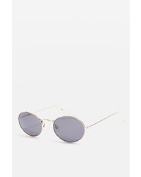 Topshop Metal Oval Sunglasses
