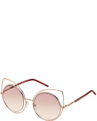 Marc Jacobs Metal Rim Gradient Cat Eye Sunglasses Rose Gold