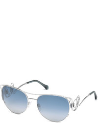 Roberto Cavalli Metal Swirl Aviator Sunglasses
