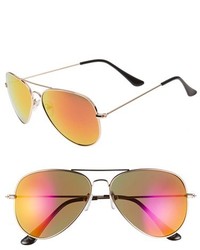 Mirrored Aviator 57mm Sunglasses