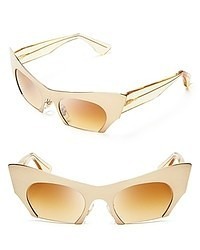 Miu Miu Semi Rimless Gold Tone Cat Eye Sunglasses
