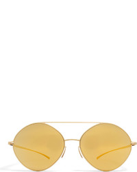 Mykita Maison Margiela Essential Brow Bar Round Sunglasses Golden