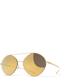 Mykita Maison Margiela Essential Brow Bar Round Sunglasses Golden