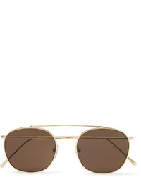 Illesteva Mykonos Round Frame Gold Tone Sunglasses