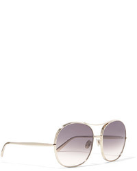 Chloé Nola Oversized Square Frame Gold Tone Sunglasses