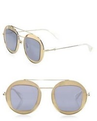 Gucci Oversize Round Mirrored Sunglasses