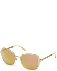 Roberto Cavalli Oversize Square Sunglasses Rose Gold