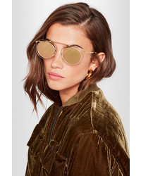 Thierry Lasry Potentially Cat Eye Gold Tone Mirrored Sunglasses