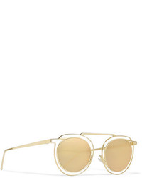Thierry Lasry Potentially Cat Eye Gold Tone Mirrored Sunglasses