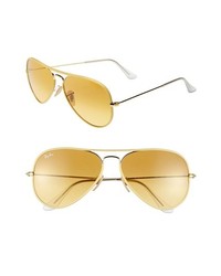 Ray-Ban 58mm Aviator Sunglasses Gold W Yellow None