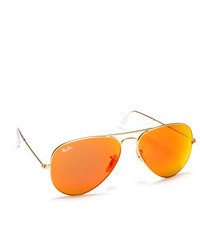 Henri Bendel Ray Ban Aviator Metal Mirrored Sunglasses