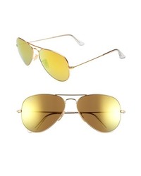 Ray-Ban Original Aviator 58mm Sunglasses Gold Brown Mirror One Size