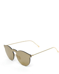Illesteva Rimless Mirrored Sunglasses Gold