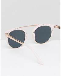 Asos Rose Gold High Bar Retro Sunglasses