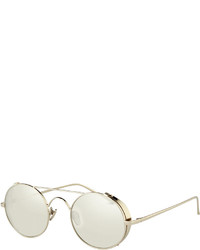 Linda Farrow Round Brow Bar Sunglasses Multi