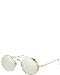 Linda Farrow Round Brow Bar Sunglasses Multi