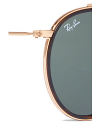 Ray-Ban Round Frame Gold Tone And Tortoiseshell Acetate Sunglasses