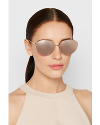 Linda Farrow Round Frame Rose Gold Plated Mirrored Sunglasses