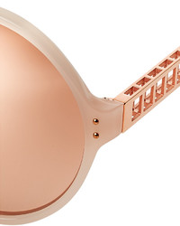 Linda Farrow Round Sunglasses With Rose Gold Lenses