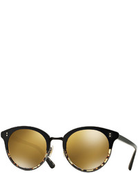 Oliver Peoples Spelman Mirrored Sunglasses Blackbrown Gold